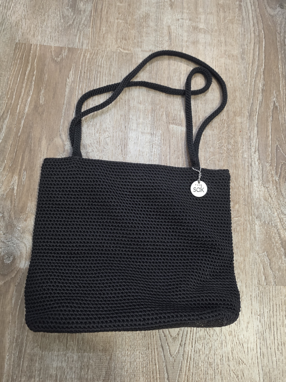 The Sak Black Knit Shoulder Bag